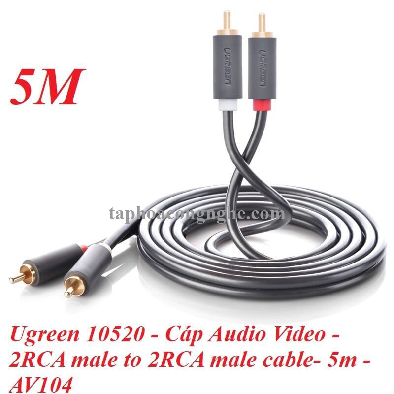 Ugreen 10520 5M màu Đen Cáp âm thanh Bông sen 2 ra 2 dương AV104 30010520